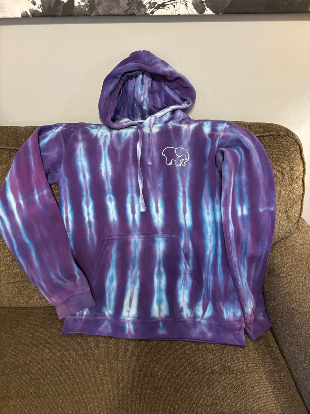ivory ella Purple and Light Blue Tie-Dye Hoodie